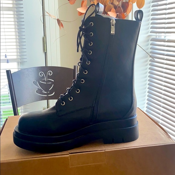 ASOS Shoes | Raid Dahlia Flat Lace Up Boot in Black | Color: Black | Size: 9 | Sydneyallen770's Closet